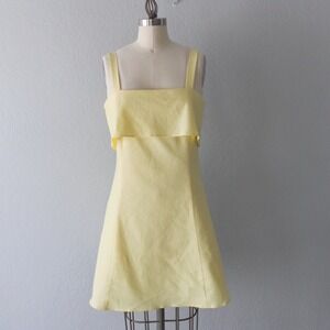 Banana Republic Women Size 6 Yellow Linen Blend Dress Summer Above Knee